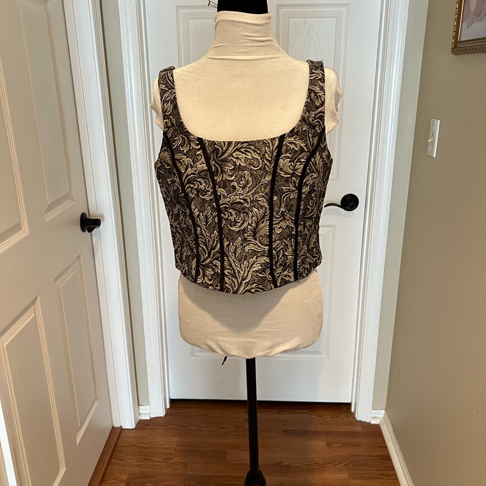 Elegant Black and Brown Patterned Women's Top